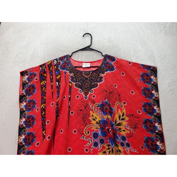 Gold Coast Cover Up Women's One Size Multi Floral Paisley Polyester Round Neck - Picture 5 of 8